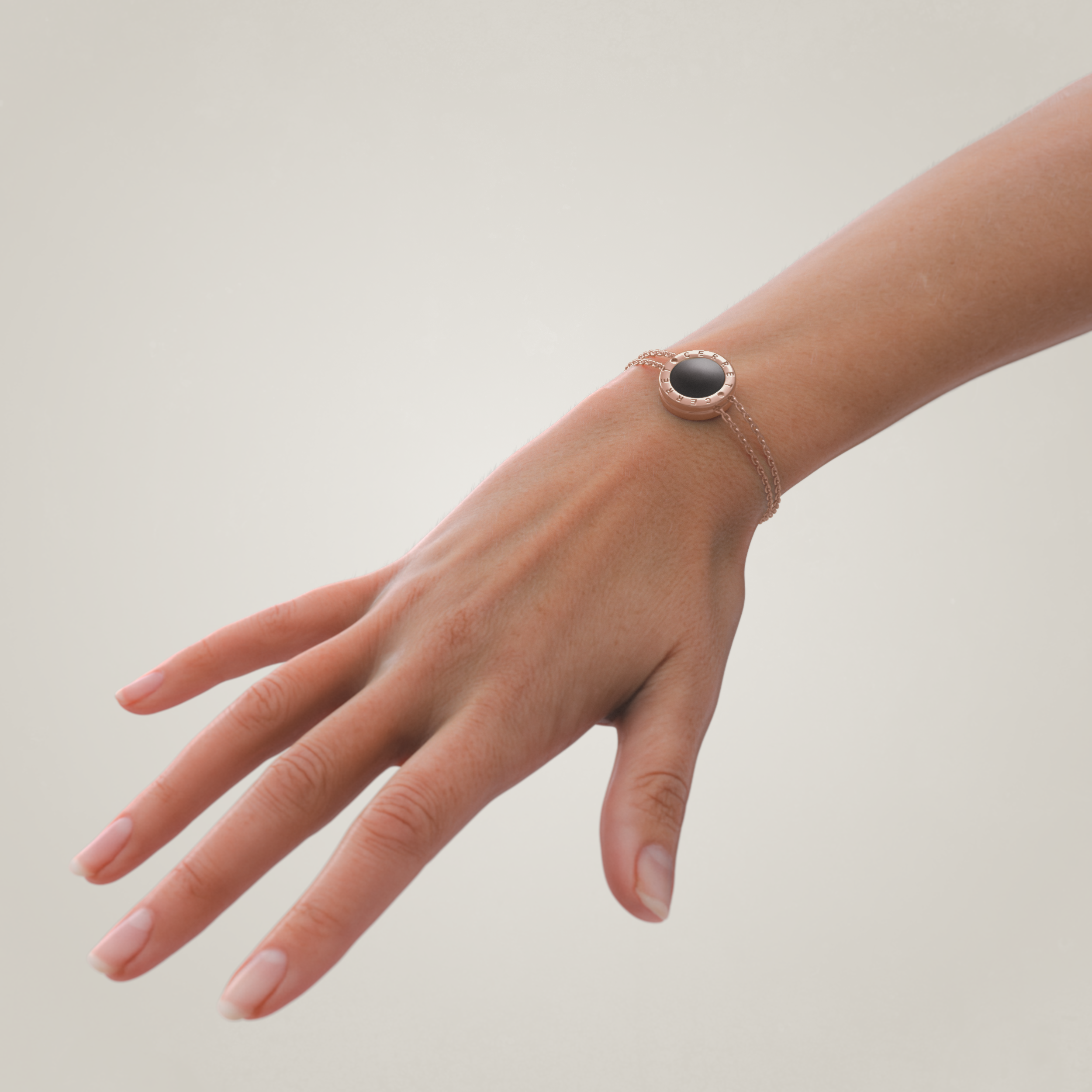 The Cerret Rose Gold Plated Double Chain Luxury Safety Bracelet