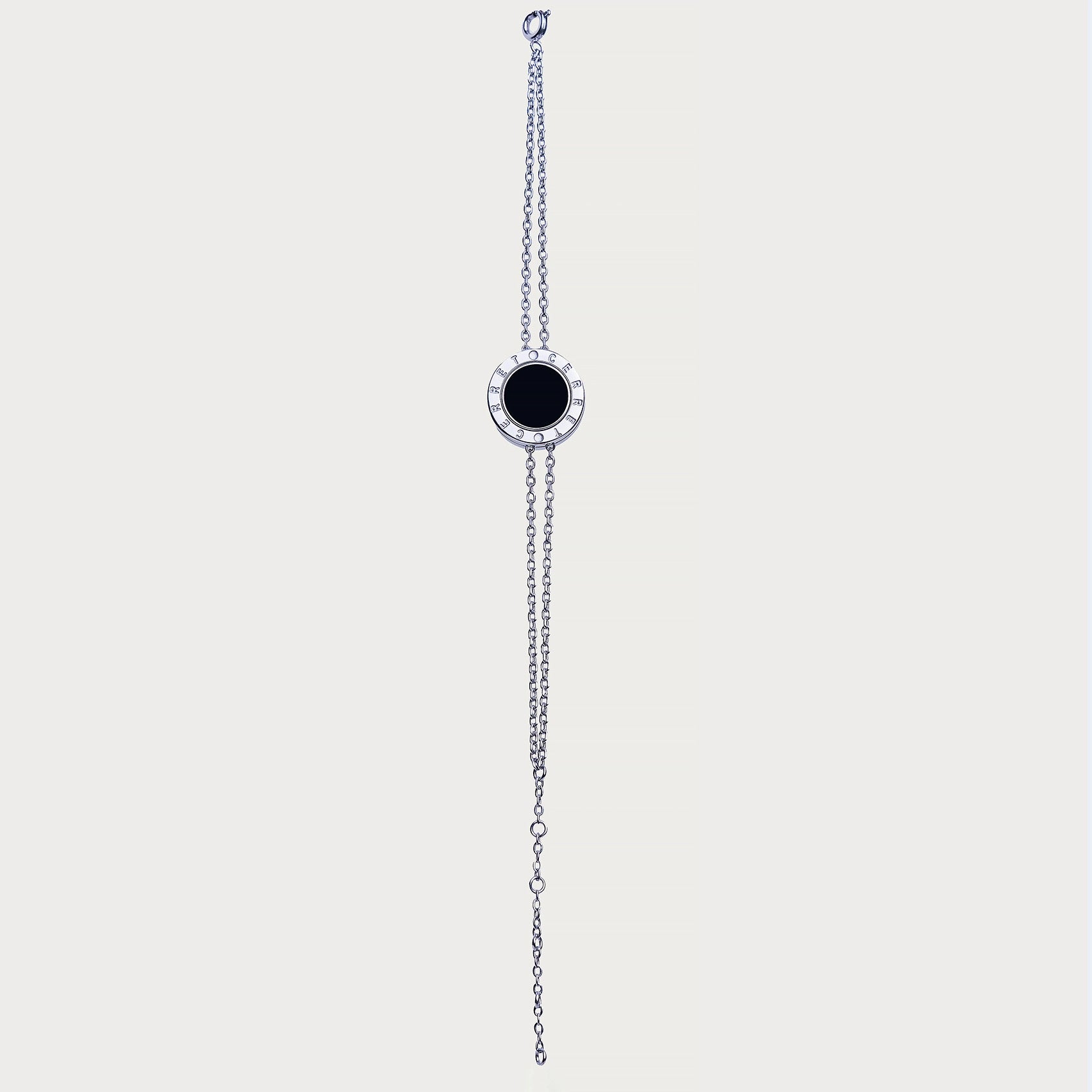 Le Bracelet de Sécurité Double Chaîne de Luxe en Argent Plaqué 925 Cerret