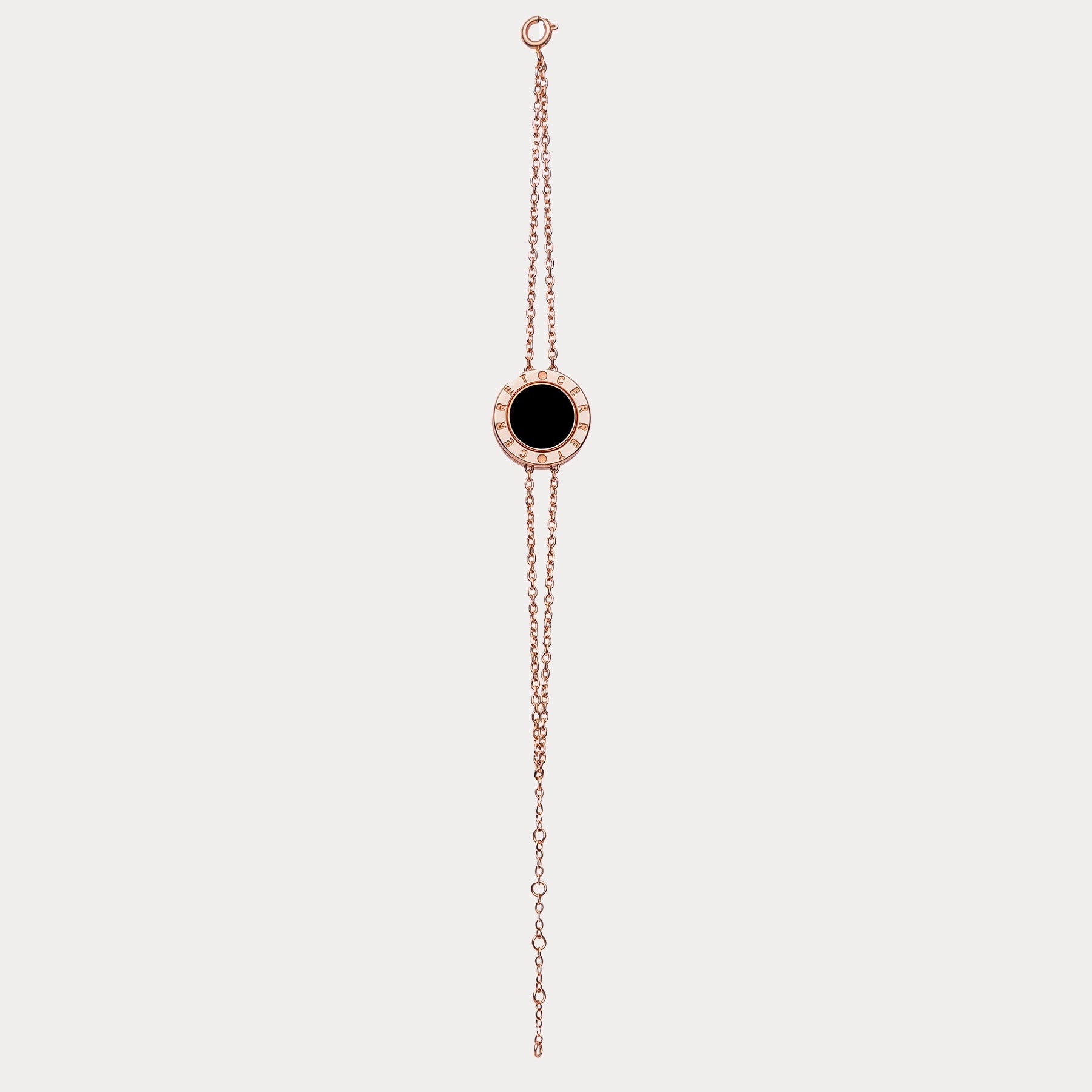 Le bracelet de sécurité de luxe à double chaîne plaqué or rose Cerret