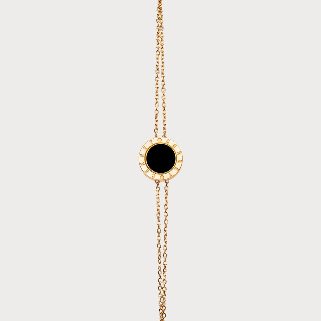 Le bracelet de sécurité de luxe à double chaîne plaqué or 24 carats Cerret